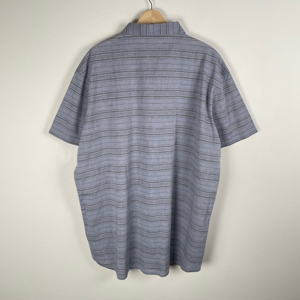 Travis Matthew Blue Stripe Thoreau Button Shirt Mens XXXL Heather Night Shadow - Picture 6 of 10